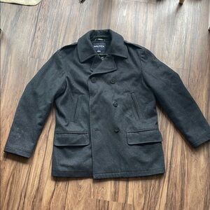 Nautica Black Peacoat Wool Blend Jacket